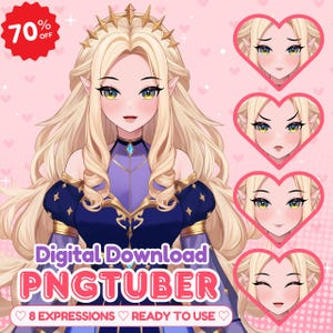 Cute PNGTuber Model | Anime Girl PNGTuber Premade Model | VeadoTube Model | Cute PNG Tuber Model | Vtuber Model, Reactive PNG, GIFTuber F15