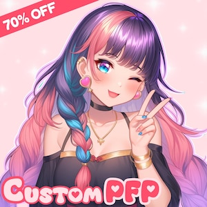 CUSTOM Pfp, PFP for twitch, Pfp Commission, PFP Anime, Profile Icon, Profile picture, Anime, Vtuber pfp, Character Commission, Pngtuber pfp