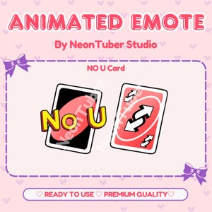 Geen U-kaart geanimeerde emote voor Twitch and Discord, grappige omgekeerde liefde-emote voor speelse en sarcastische streams