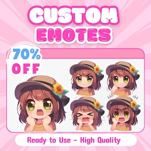 Custom Emotes Chibi, Twitch Emotes Pack, Discord Emotes Pack, Emotes For Streamer, Emotes Pack. Animated Emotes
