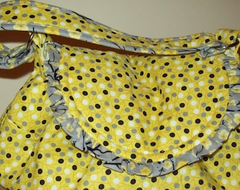 Handbag yellow and grey mailbag handbag