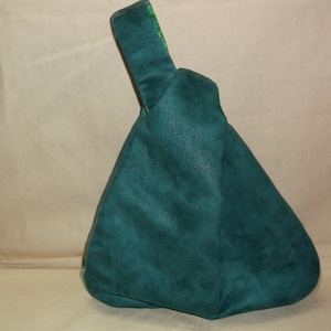 japanese knot bag  faux suede wristlet large