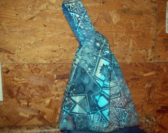 Abstract batik knot bag wristlet