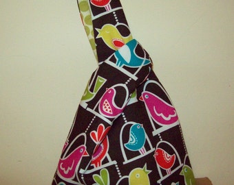 japanese knot bag  Michael Millers Bird on a swing wristlet