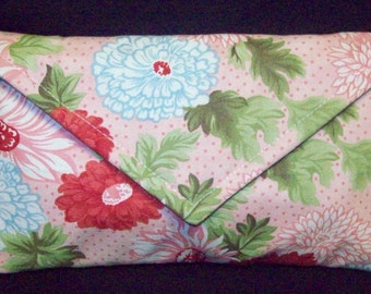 Floral envelope cluch bag