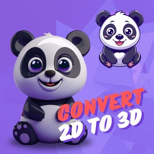 CUSTOM 2D to 3D, 3D Modeling Service, Cute, 3D Art, 3D Model Commission, 3D Design Service, 2D to 3D, Custom 3D Modeling,Convert Image to 3D