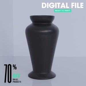 The Flowers Vase STL 3D Print File, Digital Download for 3D Printing, Home Decor Vase for Flowers and Plants, Ready to Print, Resin and FDM