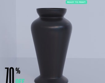 Modern Flower Vase STL File: 3D Print Home Decor (Digital Download)