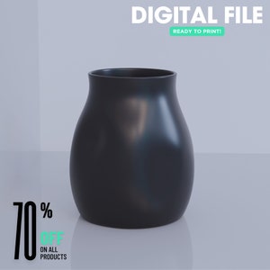 The Aesthetic Vase STL 3D Print File, Digital Download for 3D Printing, Home Decor Vase for Flowers and Plants