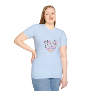 Colorful Heart Thank You T-Shirt | Multilingual Unisex Soft Tee, Many Languages Thank You Shirt, Vibrant Design, Casual Top image 7