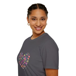 Colorful Heart Thank You T-Shirt | Multilingual Unisex Soft Tee, Many Languages Thank You Shirt, Vibrant Design, Casual Top image 9