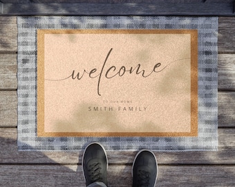 Personalized Family Name Doormat: Durable Coconut Fiber Welcome Mat