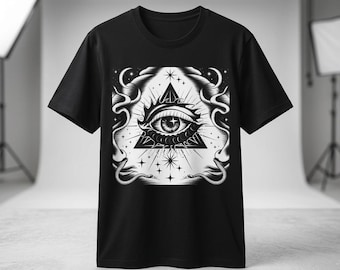 Illuminati Unisex T-Shirt, All Seeing Eye Graphic Tee, Occult Symbol Top, Conspiracy Theory Shirt, Hidden Knowledge, Masonic Pyramid Eye