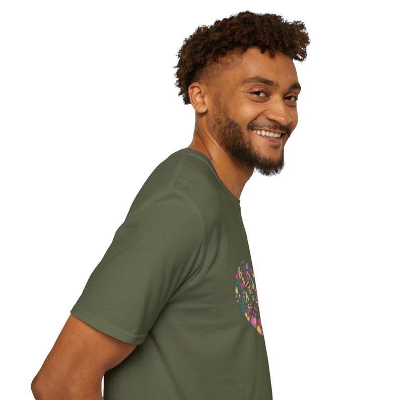 Colorful Heart Thank You T-Shirt | Multilingual Unisex Soft Tee, Many Languages Thank You Shirt, Vibrant Design, Casual Top image 5