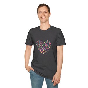 Colorful Heart Thank You T-Shirt | Multilingual Unisex Soft Tee, Many Languages Thank You Shirt, Vibrant Design, Casual Top image 6
