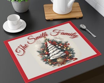 Christmas Placemats - Personalized Holiday Decor, Handmade Placemats, Table Mats, Festive Dining Accessories, Xmas Home Decor