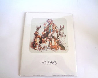 Vintage 1997 Emmett Kelly Jr. Collection Print Carnival Clown with Dogs