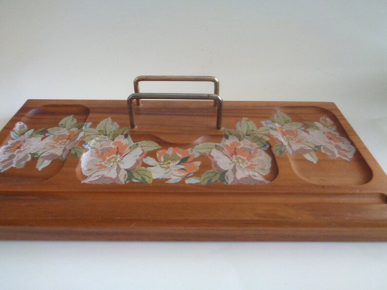 Vintage Wood Floral Dresser Valet image 2