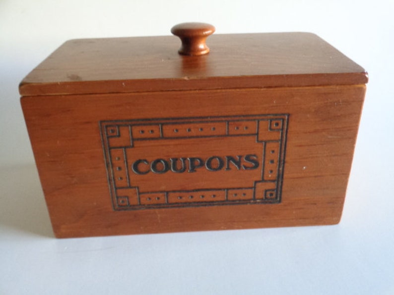 Vintage Wood Coupon Box Etsy
