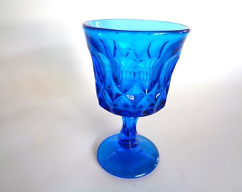 Vintage Noritake Perspective Cobalt Blue Wine Water Goblet