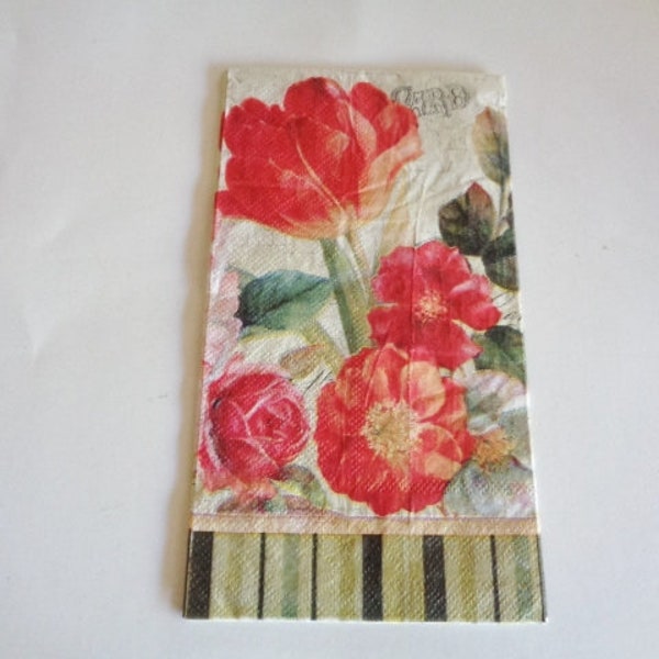 4 Floral  Paper Napkins Decoupage Collage Altered Art Crafts