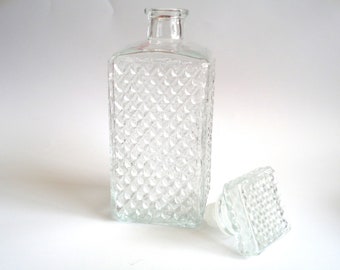 Vintage 1960s Italian Glass Whiskey Decanter