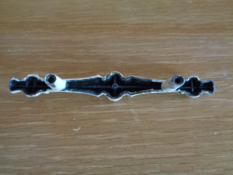 Vintage Metal Drawer Pull Handle Painted Distressed Etsy