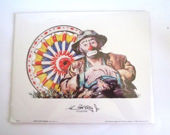 Vintage 1997 Emmett Kelly Jr. Collection Print Carnival Clown