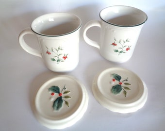 Vintage Pfaltzgraff Winterberry Cup and Coaster Set of 2