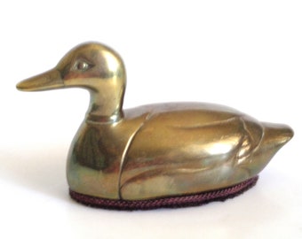 Vintage Brass Mallard Duck Figurine