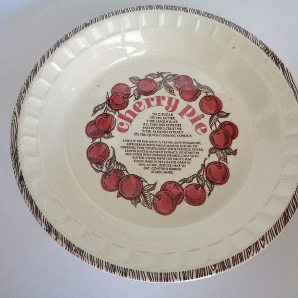 Cherry Pie  Recipe Plate USA