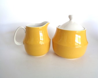 Vintage Ceramic Guild Esperanto Lidded Sugar Bowl & Creamer