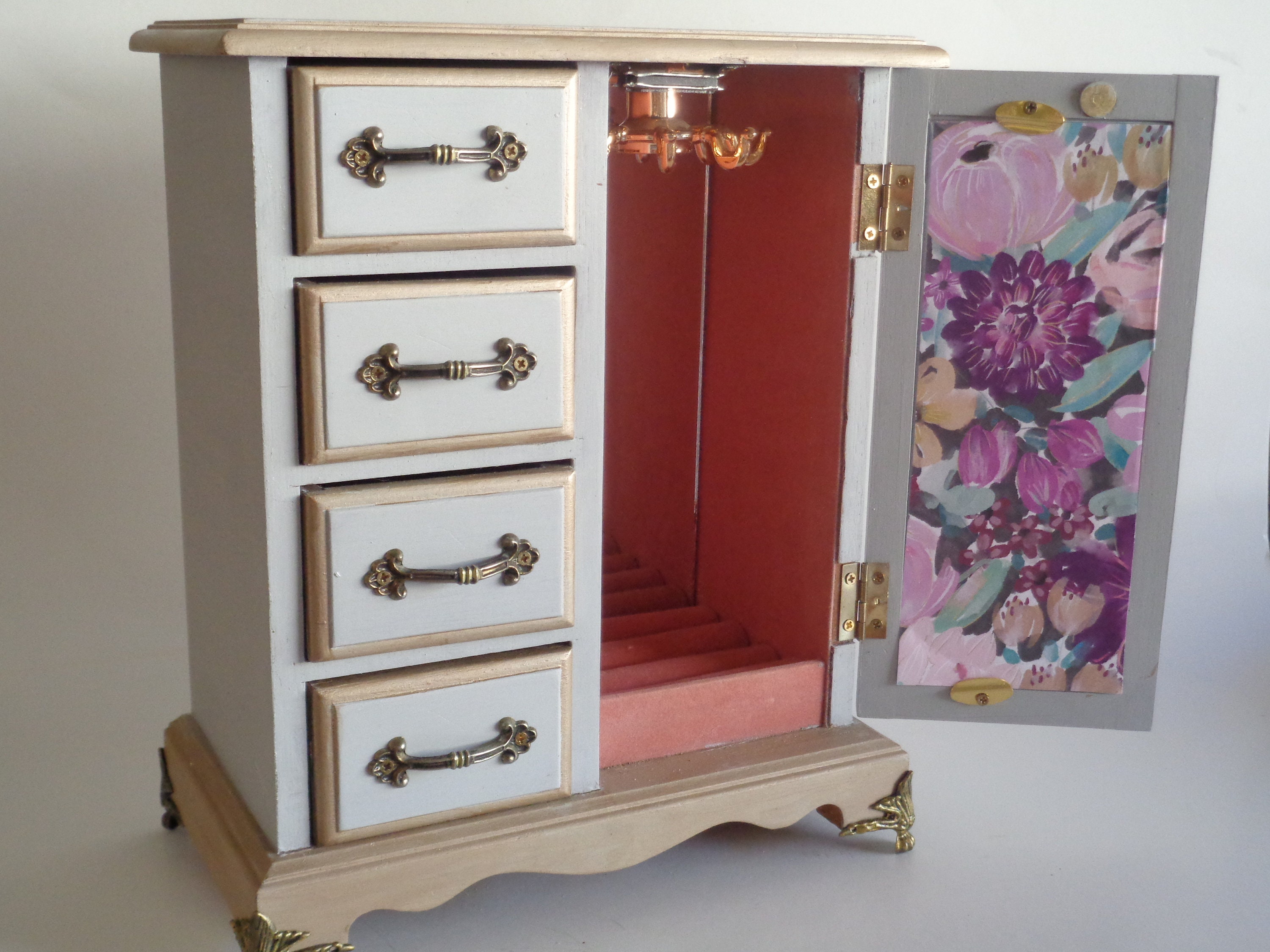 Hand Painted Vintage Jewelry Box Etsy