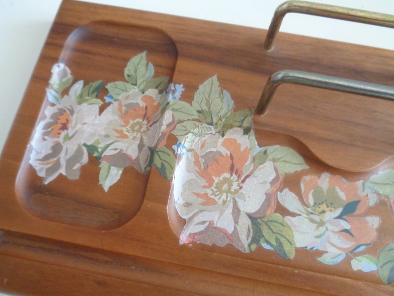 Vintage Wood Floral Dresser Valet image 3