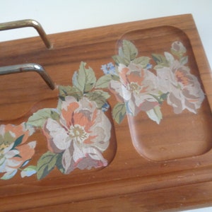 Vintage Wood Floral Dresser Valet image 4