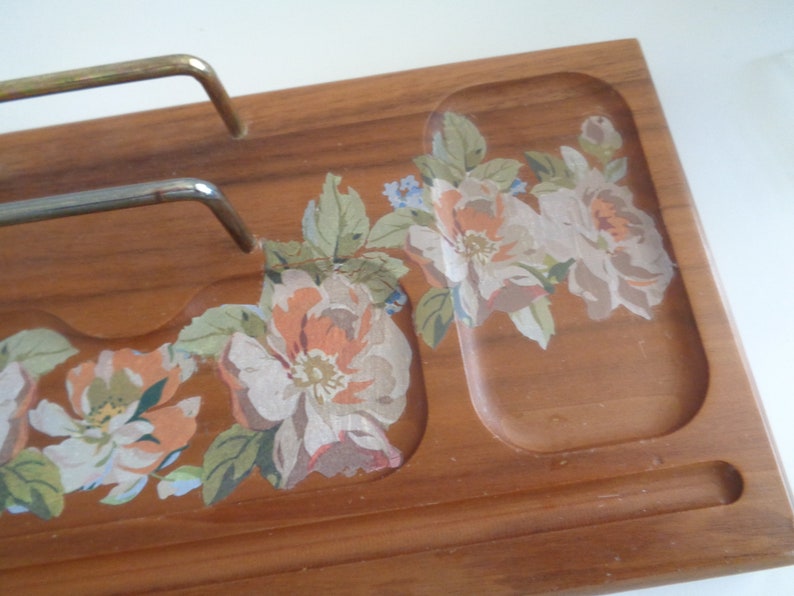 Vintage Wood Floral Dresser Valet image 4