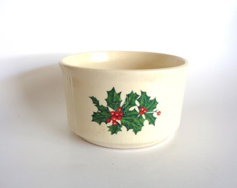 Vintage Ceramic FTD Planter with Holly Design 1980