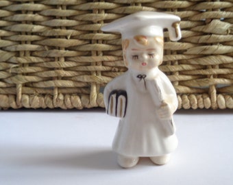 Vintage Ceramic Graduation Figurine from J. L. Co., Japan 1950's