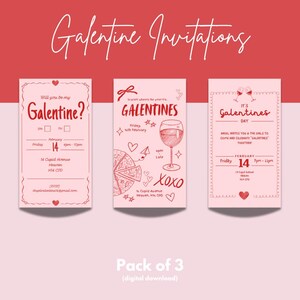 Invitaciones para el día de San Valentín / Tarjetas para una noche de chicas / Diseños para San Valentín para mejores amigas