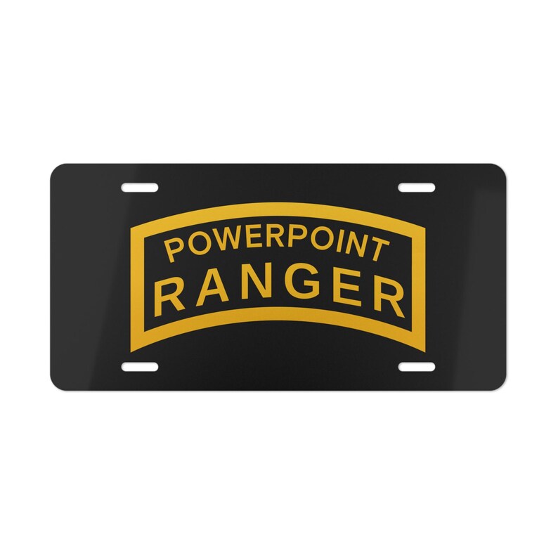 Powerpoint Ranger Vanity Plate Funny Army Gift Army S3 Gift Army S-3 ...