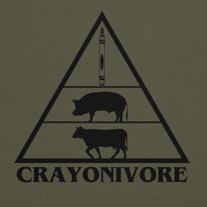 TEE- CRAYONIVORE Skivvy T-Shirt - Front and Back - Crayon Eater Skivvy Shirt for Marines