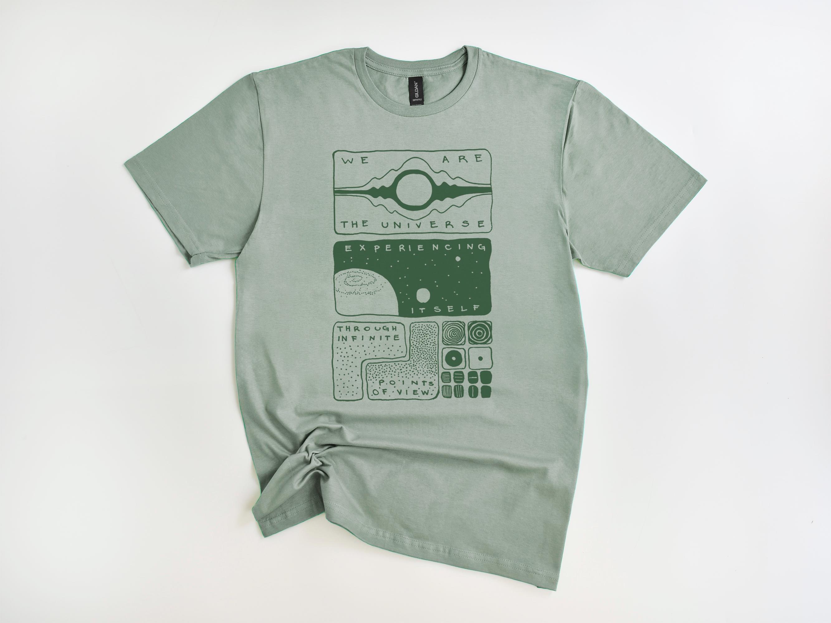 Universe Experiencing Itself T-shirt: Cosmic Metaphysical Design