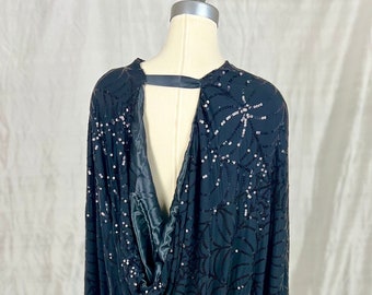 Black Spider Web Sequin Cape