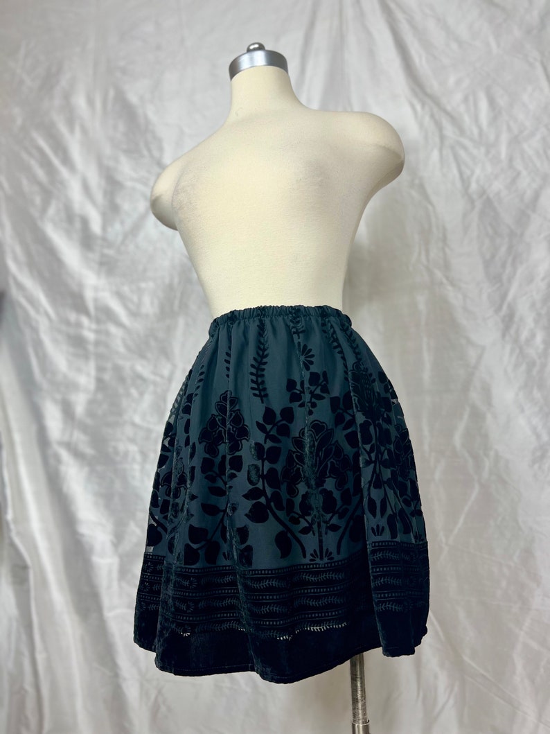 Black Velvet Burn Out Skirt Size Small image 2