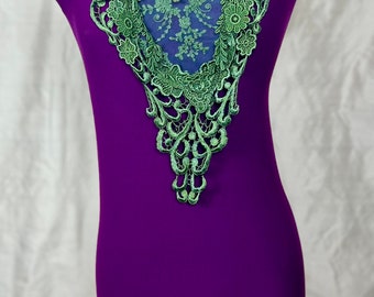 Purple Green Lace Dress Size Small