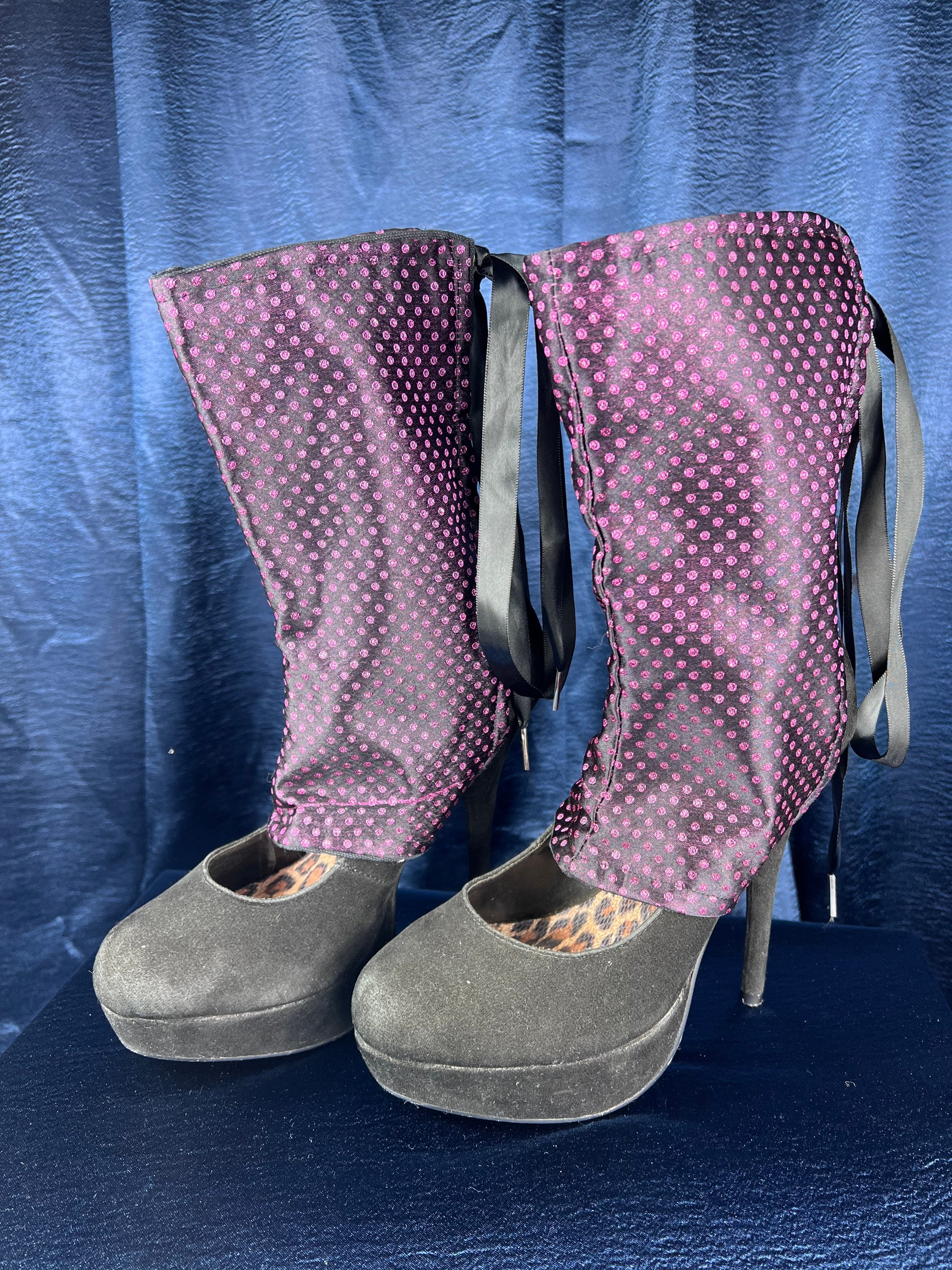 Pink Lace Shoe Spats 