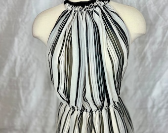 Black White Chiffon Top