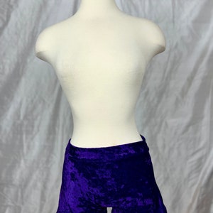 Purple Velvet Stretch Hot Pants Shorts image 2