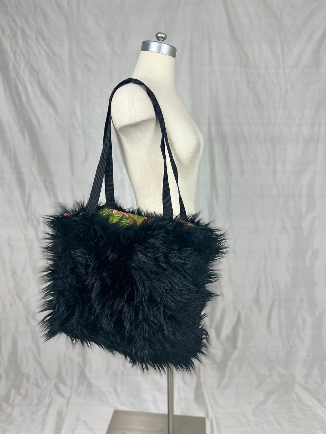 Trendy Faux Fox Fur Mini Furry Evening Bag