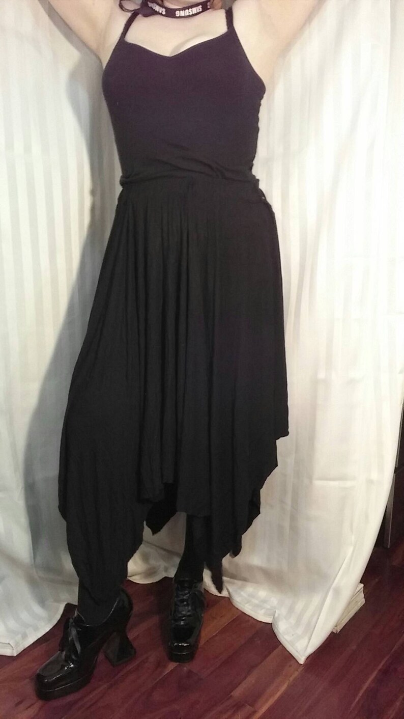 Black Knit Cotton Full Skirt Size medium to large 28 to 40 inch wide